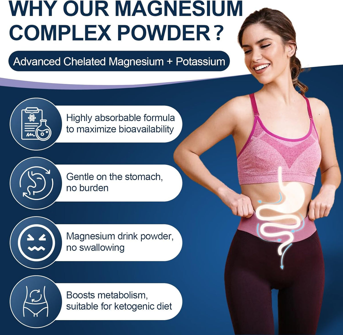 Magnesium Complex Powder 210mg, 6 Forms with L-Theanine, GABA & B6, Lemon-Orange, 100 Servings