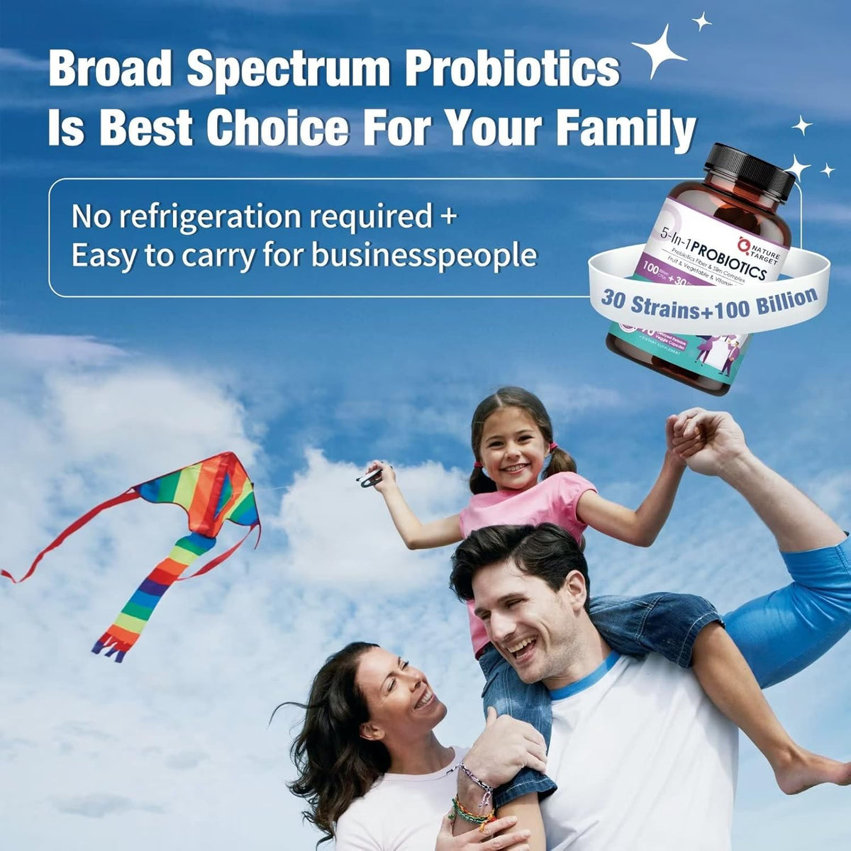 5-in-1 Probiotics 100B CFUs, 30 Strains + Prebiotics Fiber 200mg + Colon Cleanse Complex + Fruit & Vegetable Complex + Vitamin B, 90 Vcaps