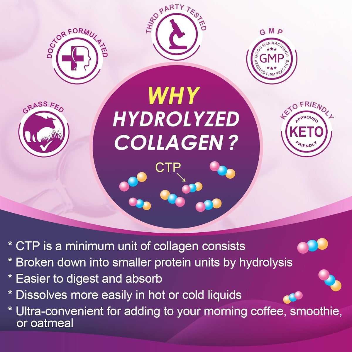 Multi Collagen Peptides 9200mg, Type I II III V X + Hyaluronic Acid 35mg + Vitamin C 70mg, Unflavored, 50 Servings