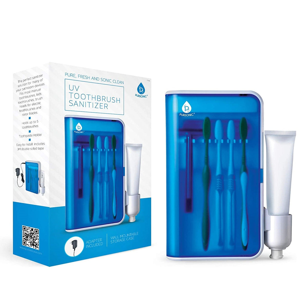 Desinfectante de cepillos de dientes UV Family con adaptador de CA