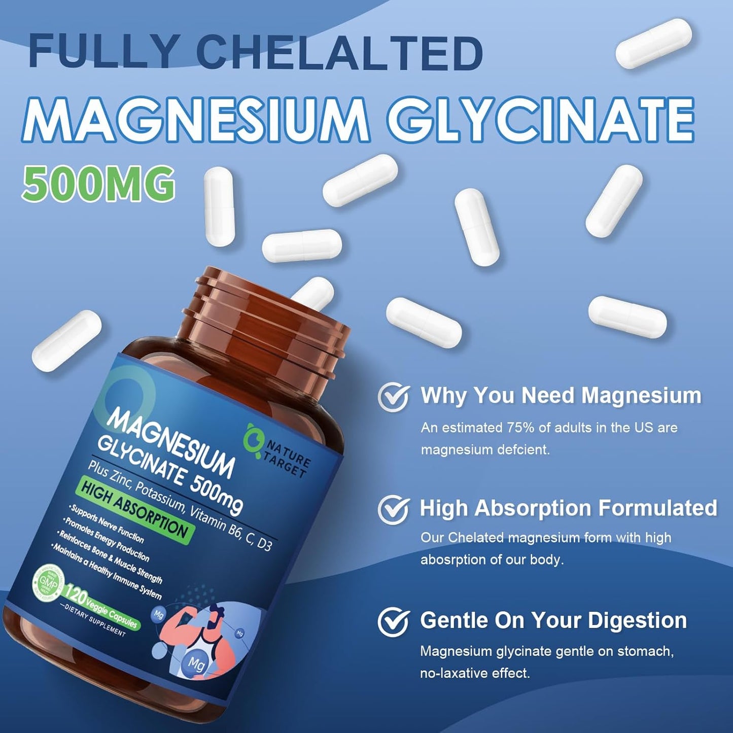 Magnesium Glycinate, 120 Veggie Capsules