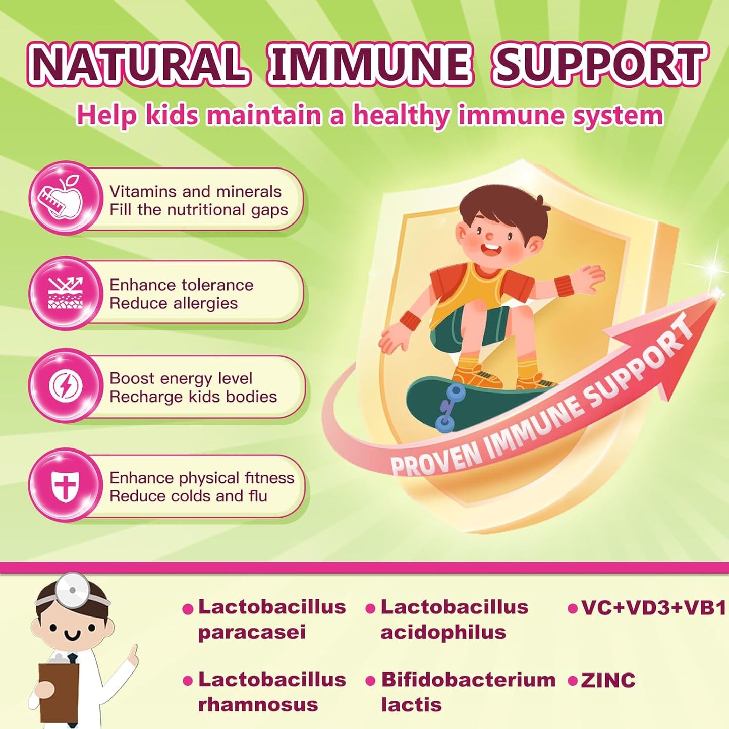 Kids Probiotic + Multivitamin, 5 Billion CFUs, 75 Tablets