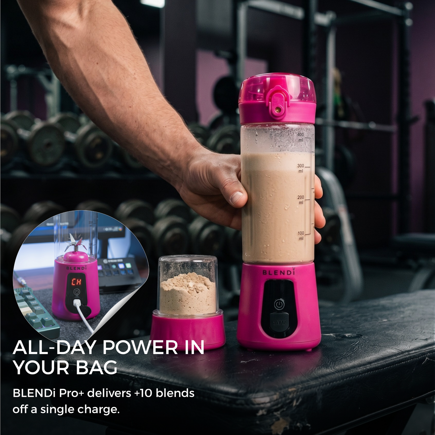 Pro+ Ice Crushing Portable Blender (17oz)