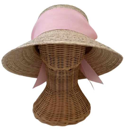 Clematis Bucket Hat - Wide & Short Light Pink Grosgrain Ribbon