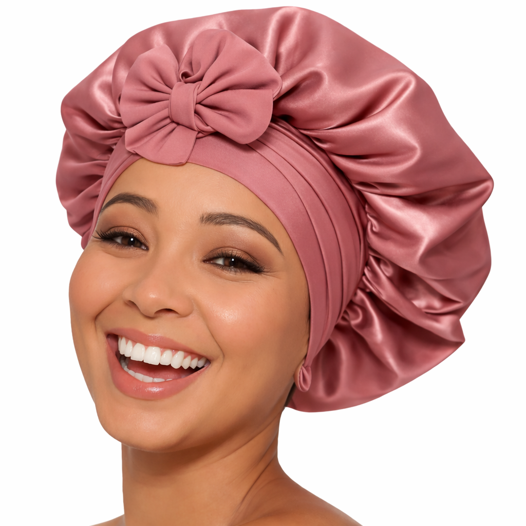 Gorro para el cabello de satén de lujo con doble forro