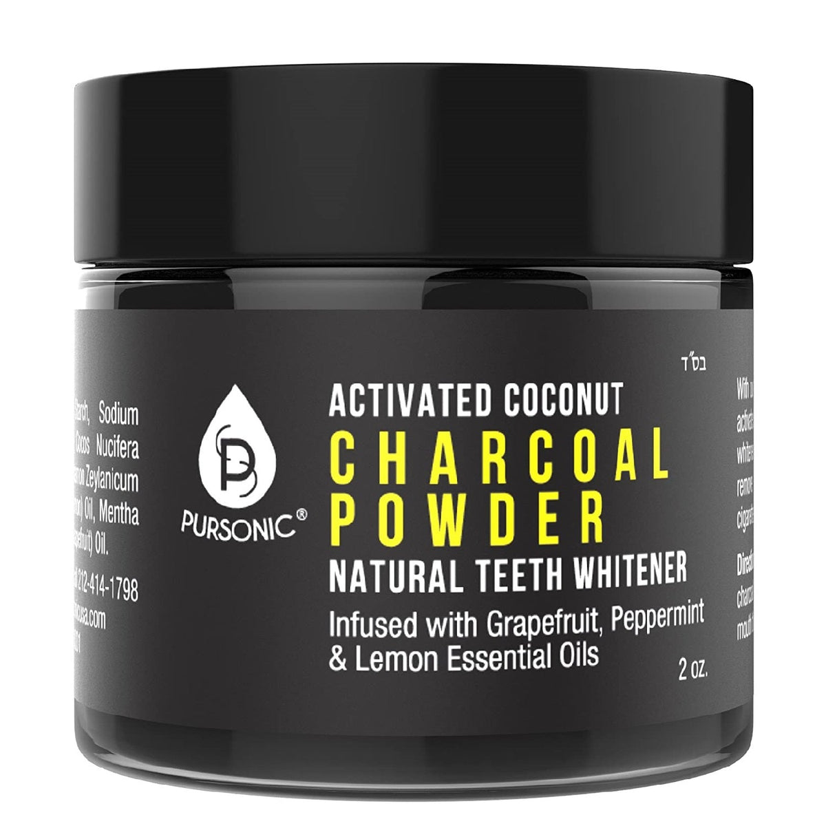 Polvo de carbón de coco activado blanqueador dental natural