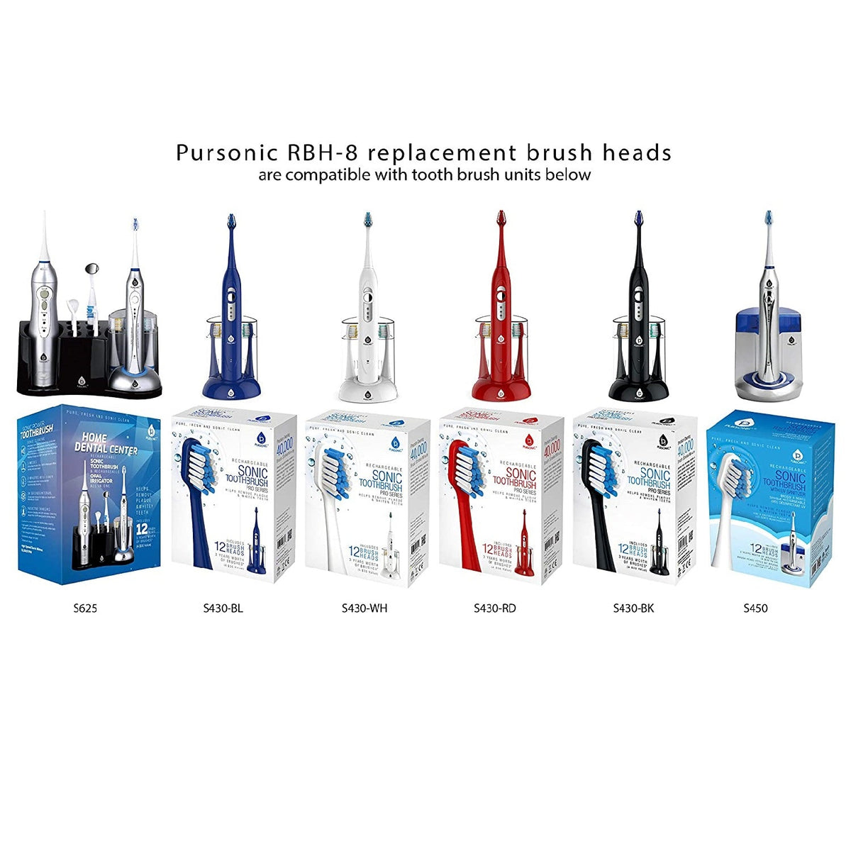 Paquete de 8 cabezales de repuesto (S400/S420/S430/S450/S620/S625)