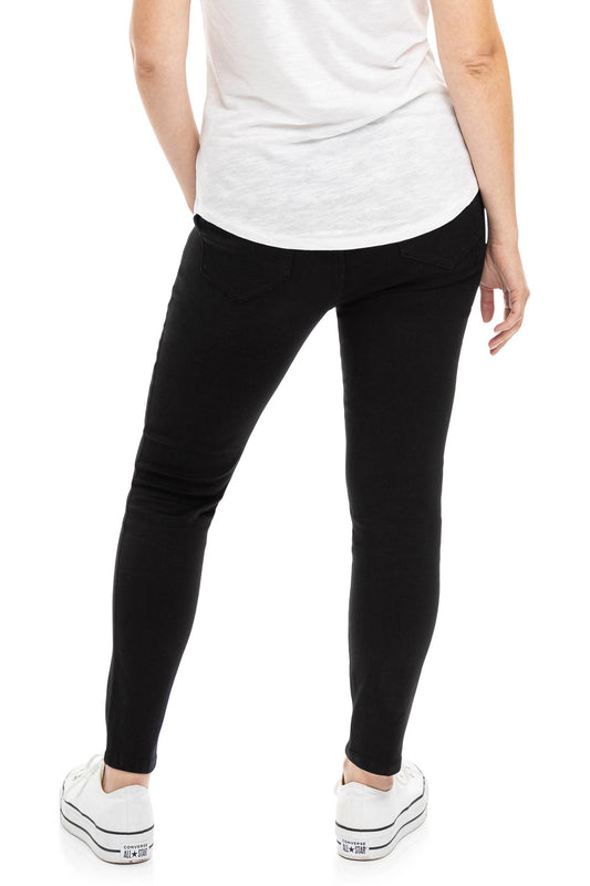 1822 Denim - 28" Maternity Better Butter Ankle Skinny w/ Bellyband- BLACK