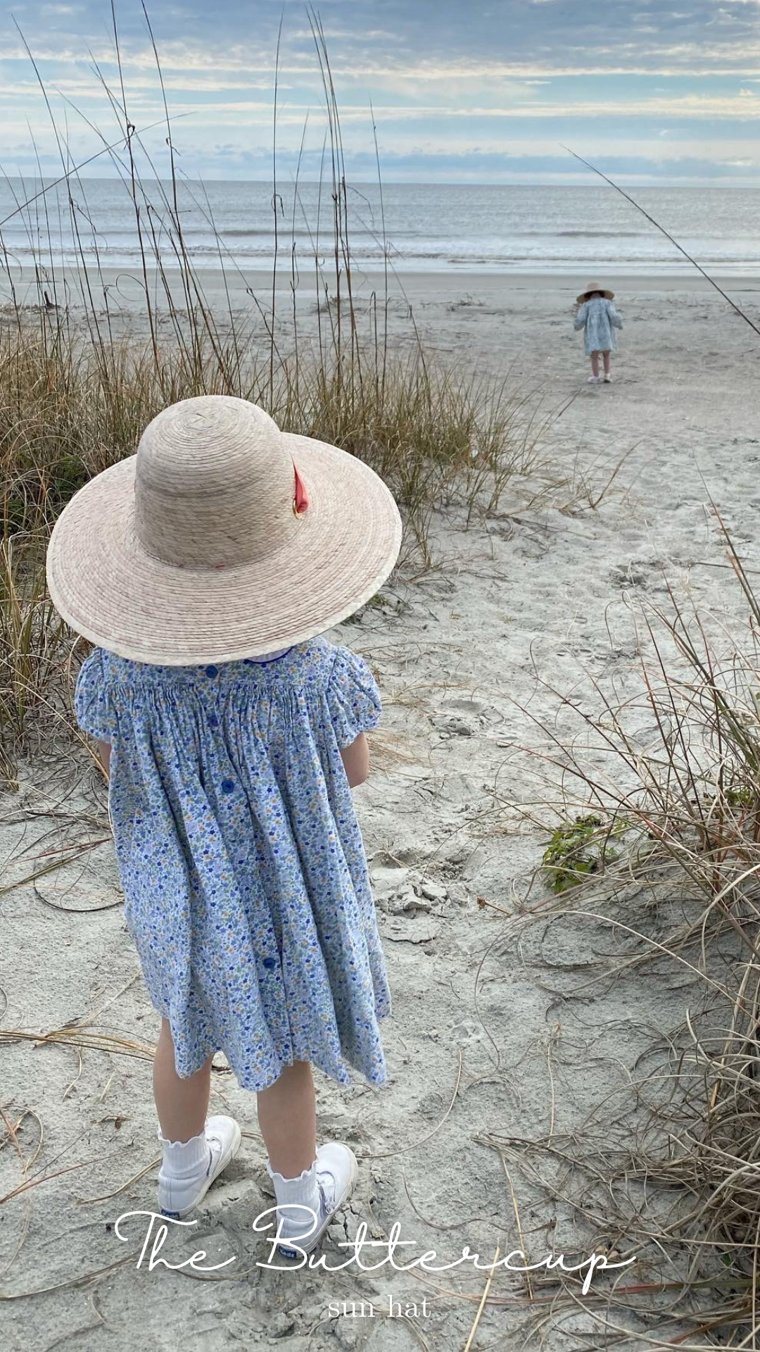 Buttercup Little Girl’s Hat - Vintage Periwinkle Ribbon