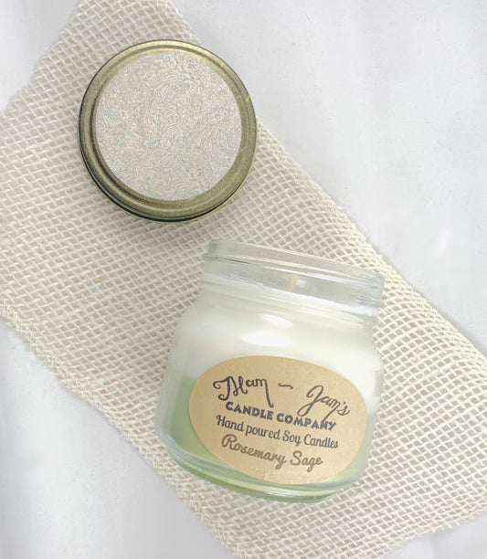 Bougie de soja Romarin Sauge – Parfum frais et herbacé | Mam Jam’s