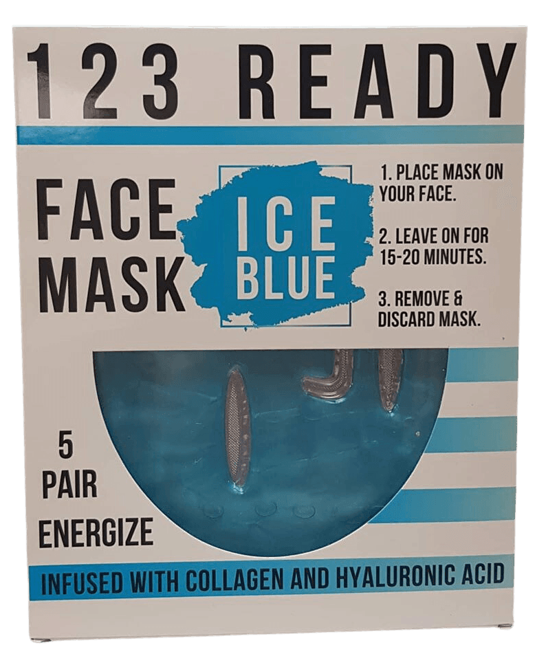 Mascarilla facial de gel azul hielo (5 unidades)