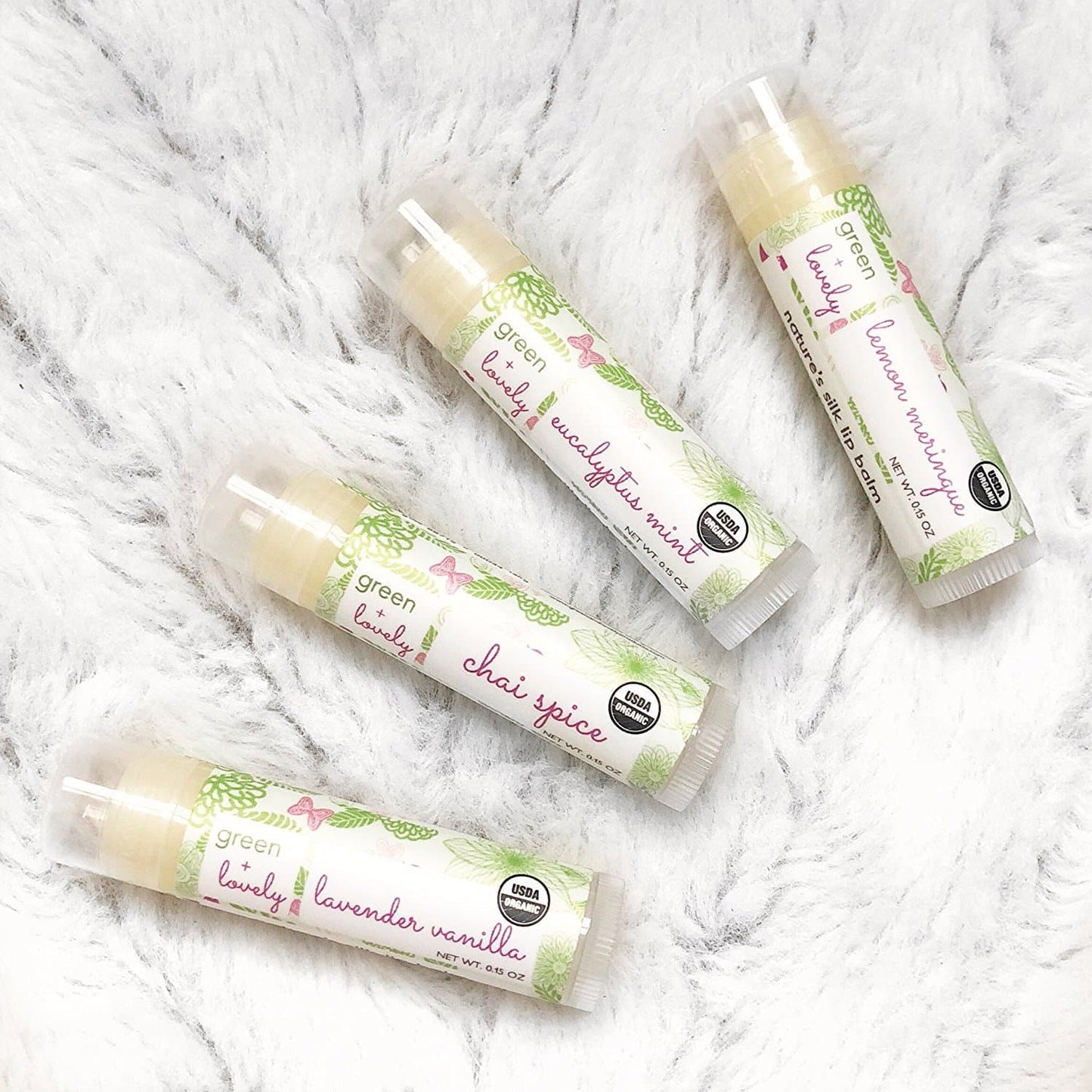 Lavender Vanilla /// Organic Lip Balm Butter for Intense Moisture - Beauty Gift