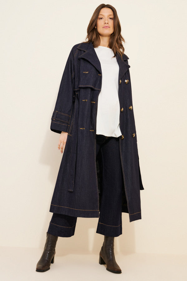Loya Denim Trench Coat