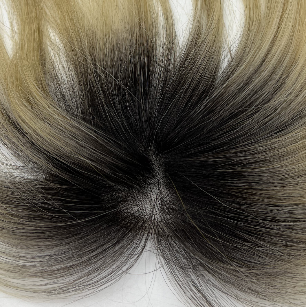 JBEXTENSION 10 Inches Topper Four Thousand Hand Tied Clip in Synthetic Fiber Topper Hair Piece Hair with Bangs for Women Clip in Top Crown Hair Clip on Toupee Hairpiece for Slight Hair Loss/Thinning Hair Topper 4000