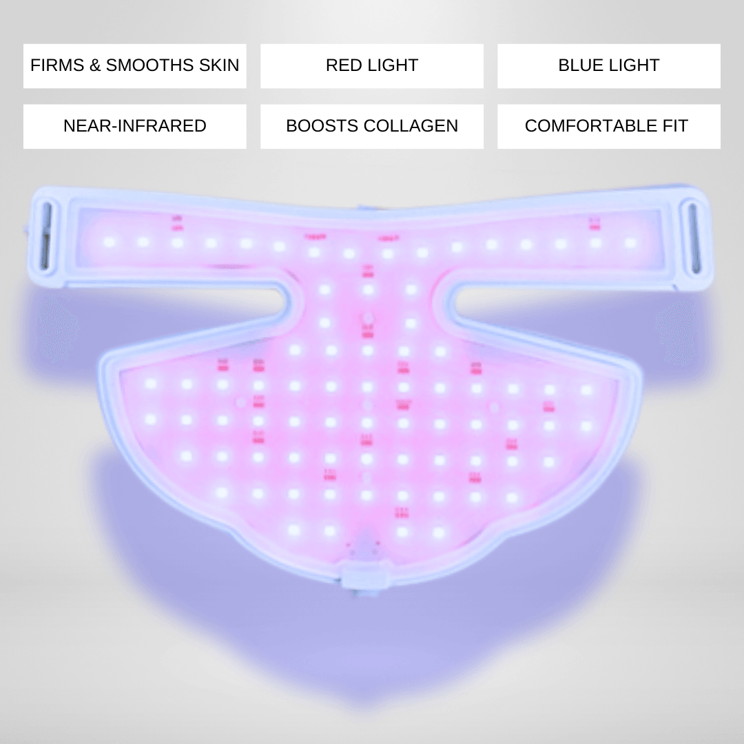 Máscara de terapia de luz LED para cuello y pecho Noor 2.0