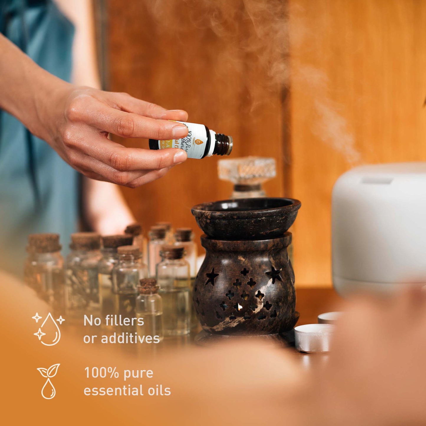 Pursonic Air Purifier with 6-Pack Premium Essential Oils Collection