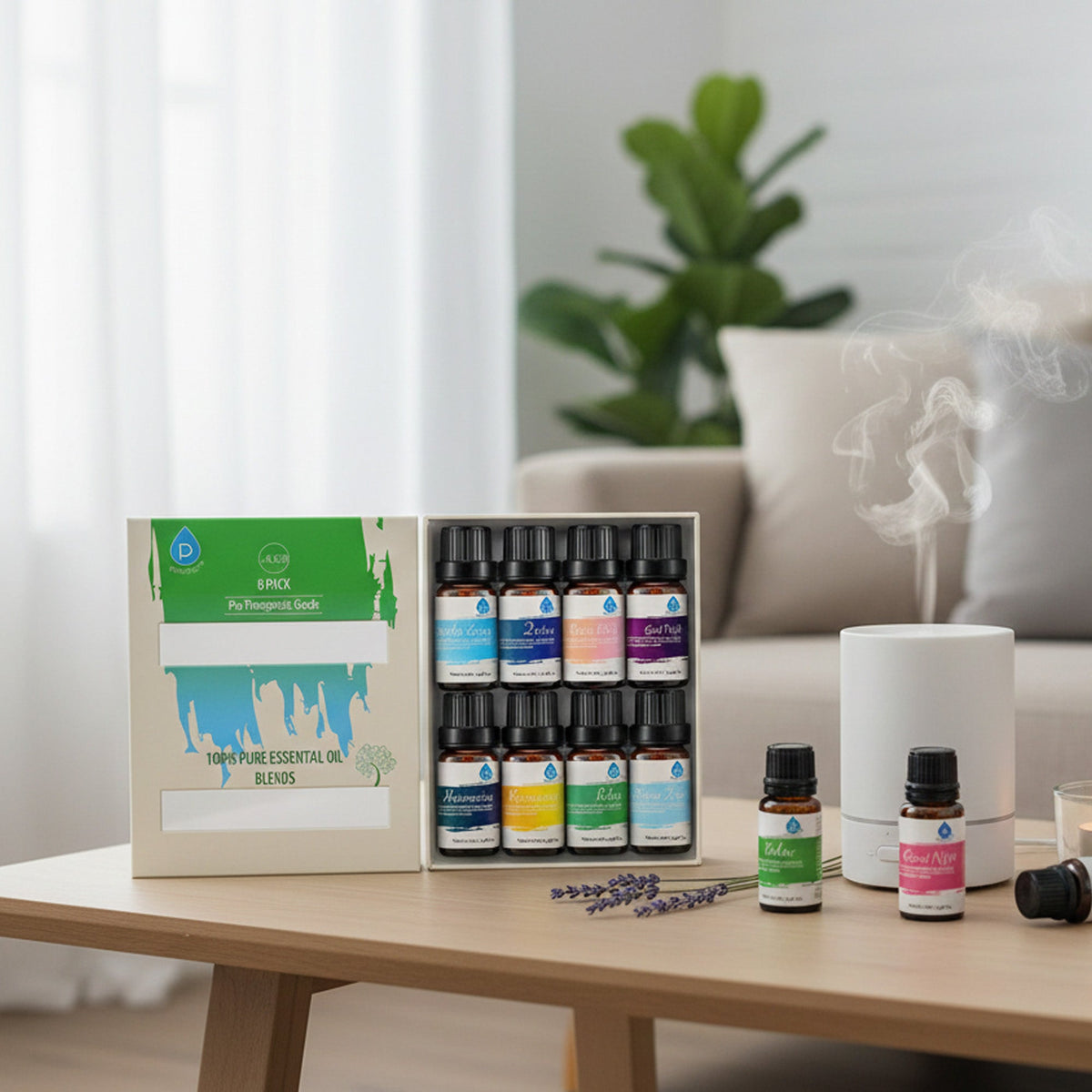 Paquete de 8 aceites esenciales de aromaterapia 100 % puros