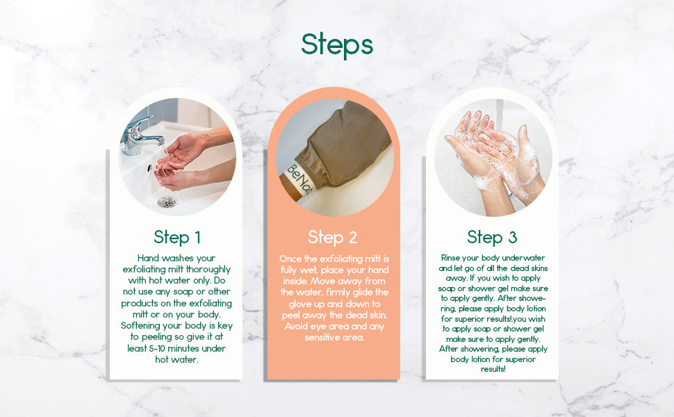 Guantes de baño exfoliantes de seda