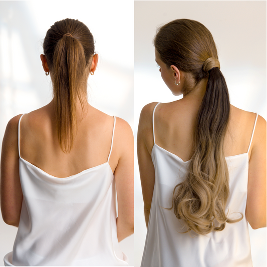 23" Ponytail Curly Clip-In BALAYAGE BLONDE