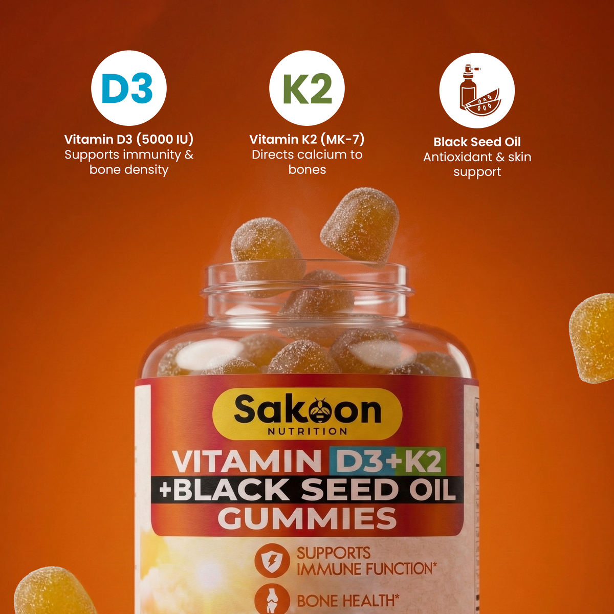 Vitamin D3 + K2 Gummies (5000 IU)