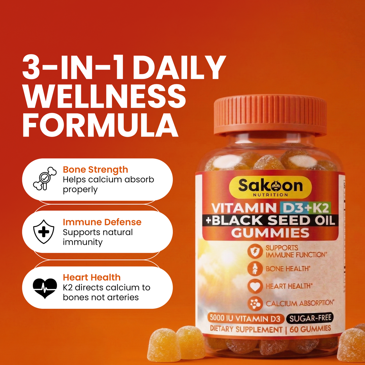 Vitamin D3 + K2 Gummies (5000 IU)