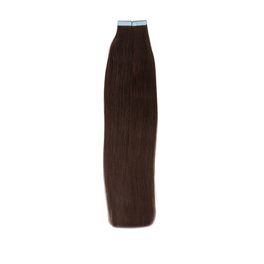 Tape in Hair Extensions Human Hair, Remy Tape in Hair Extensions 20inch Tape in Human Hair 50g 20pcs #2 DARK BROWN
