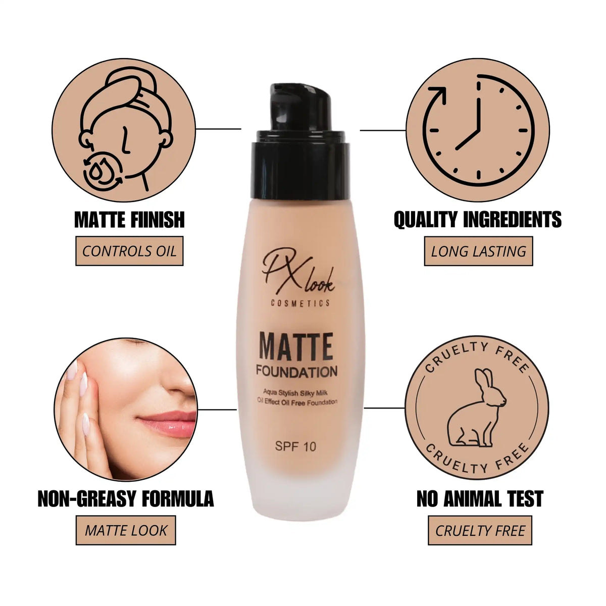 Fond de teint matifiant pour peau grasse