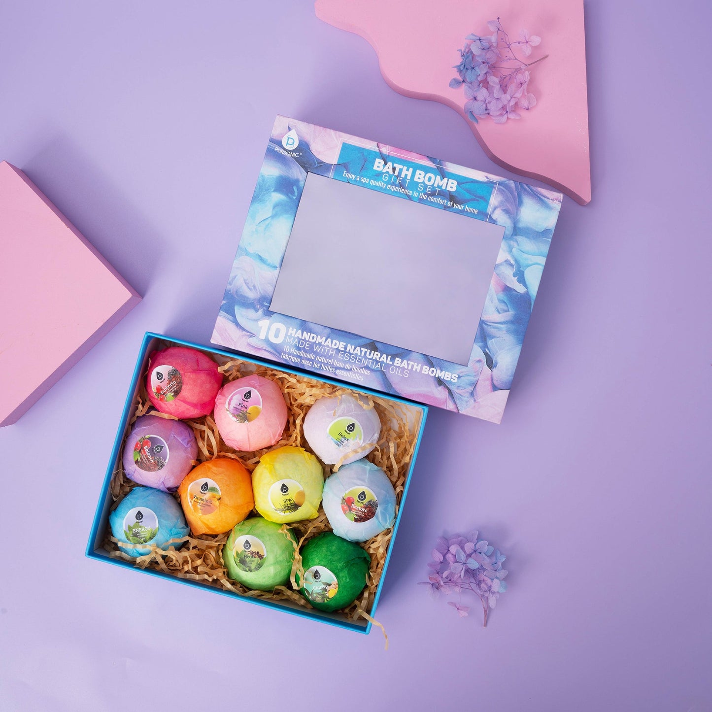 10 Pcs of Handmade, Natural and Organic Bath Bombs