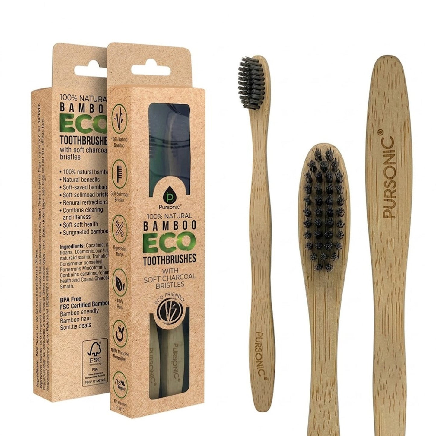 Cepillo de dientes de bambú 100% natural