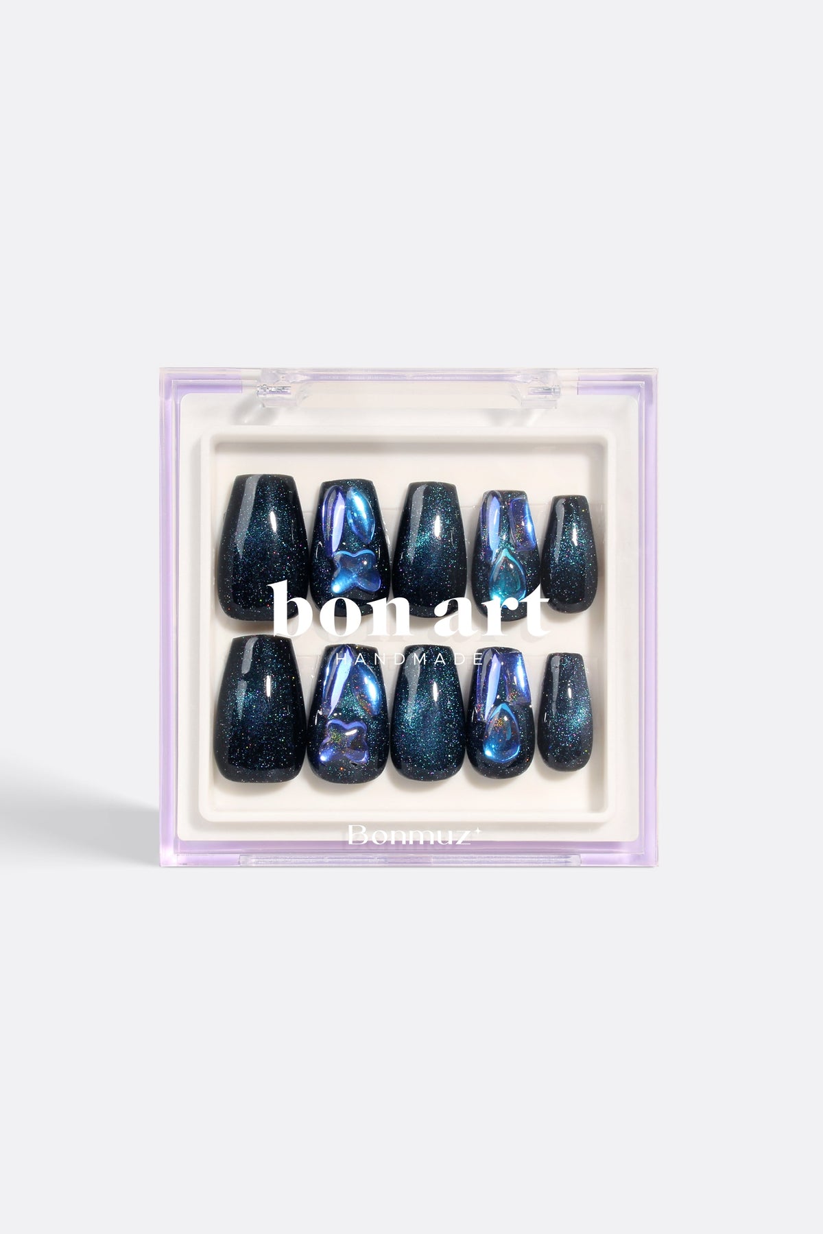 Polvo de estrellas de zafiro | Uñas de gel profesionales hechas a mano