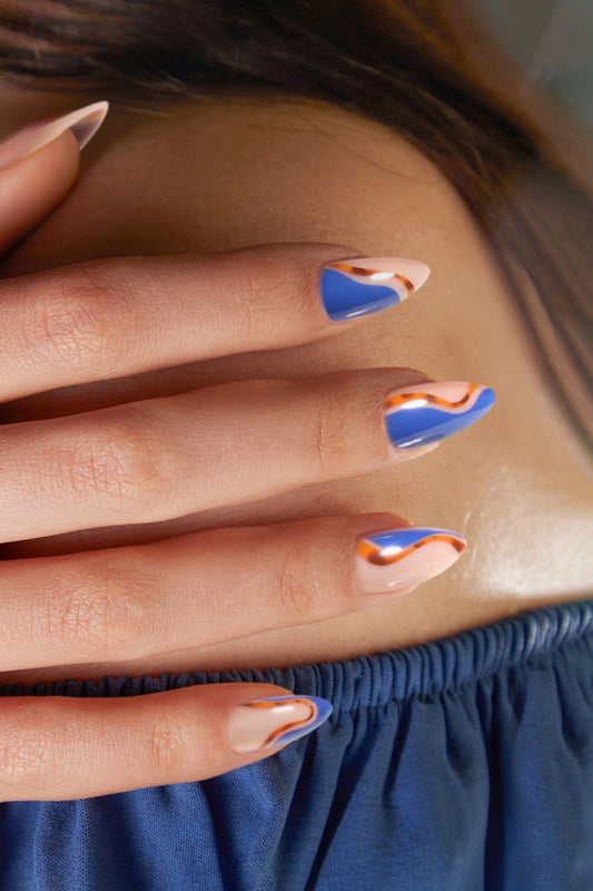 Cobalt Safari | Uñas postizas suaves y duraderas