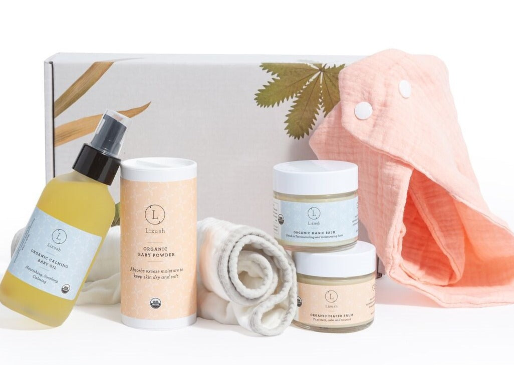 Set de regalo orgánico completo para el cuidado del nuevo bebé: ¡bienvenido pequeño!