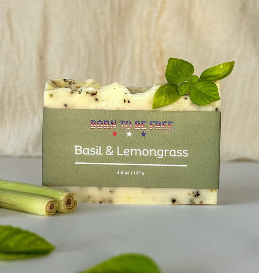 Basil & Lemongrass Tallow Soap Bar