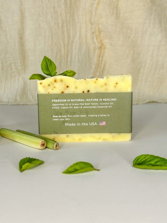 Basil & Lemongrass Tallow Soap Bar
