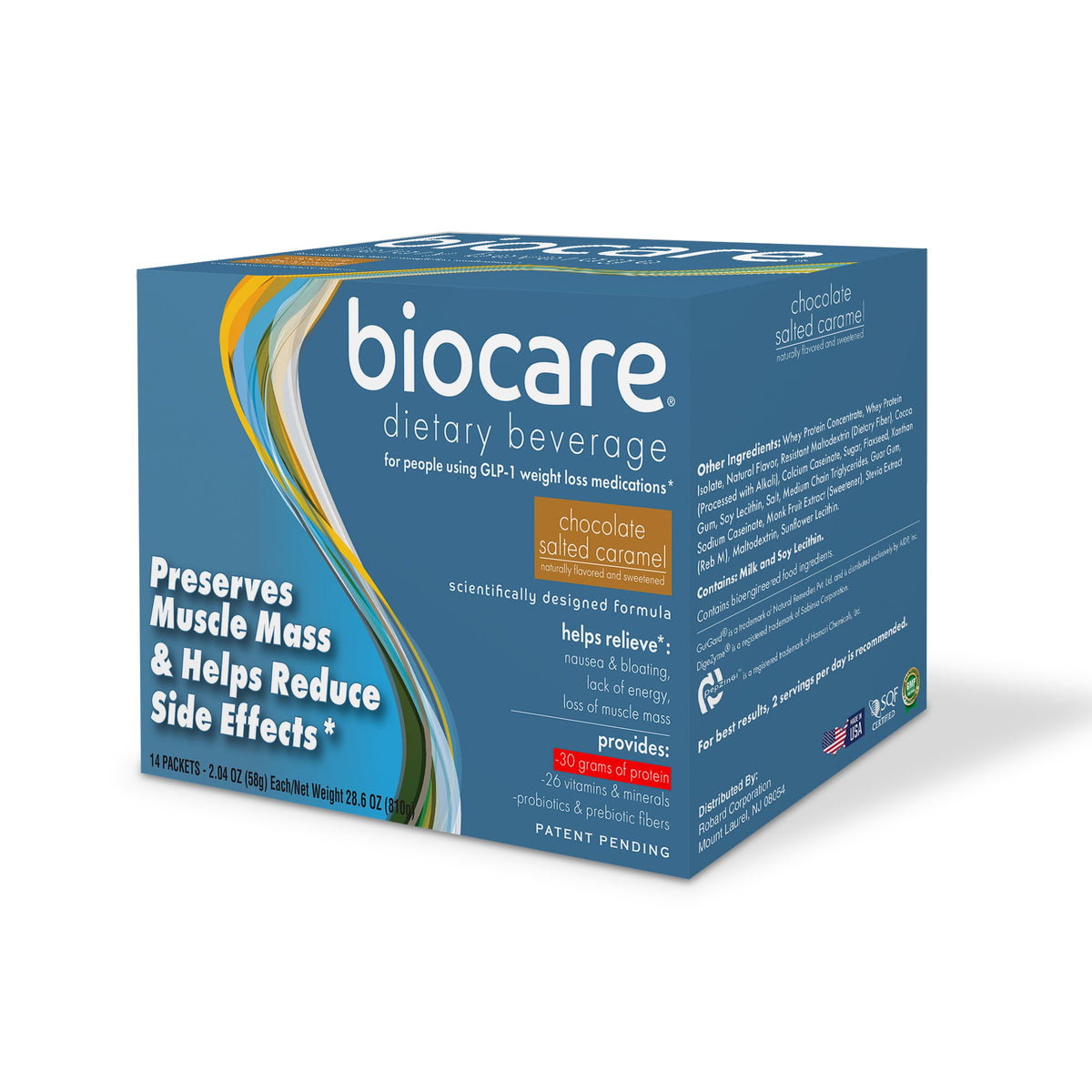 Bebida dietética Biocare de chocolate con caramelo salado y proteína (30 g) (14 porciones)
