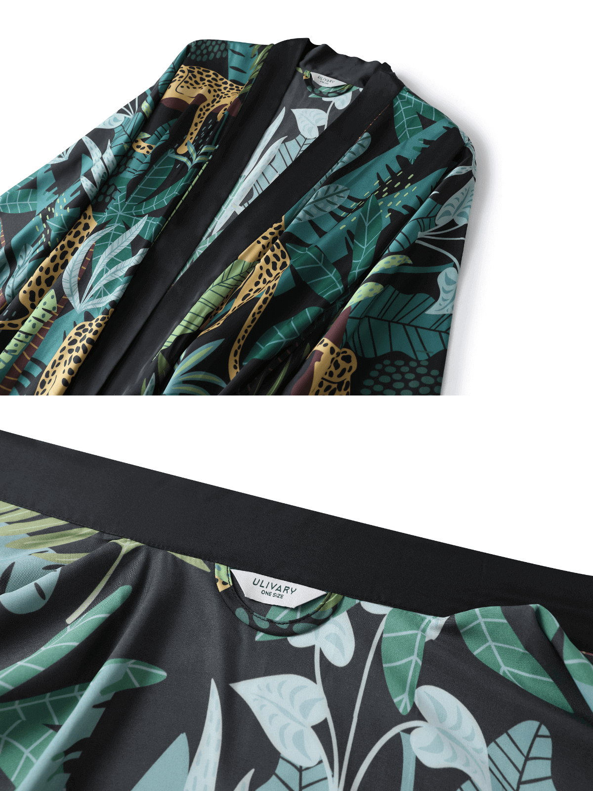 Kimono de leopardo negro