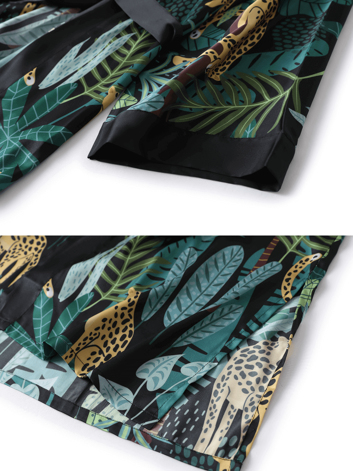 Kimono de leopardo negro