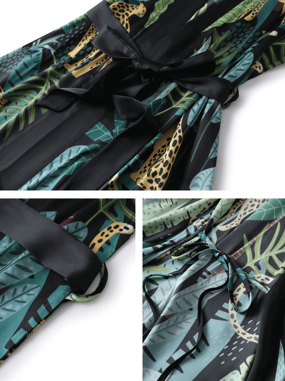 Kimono de leopardo negro