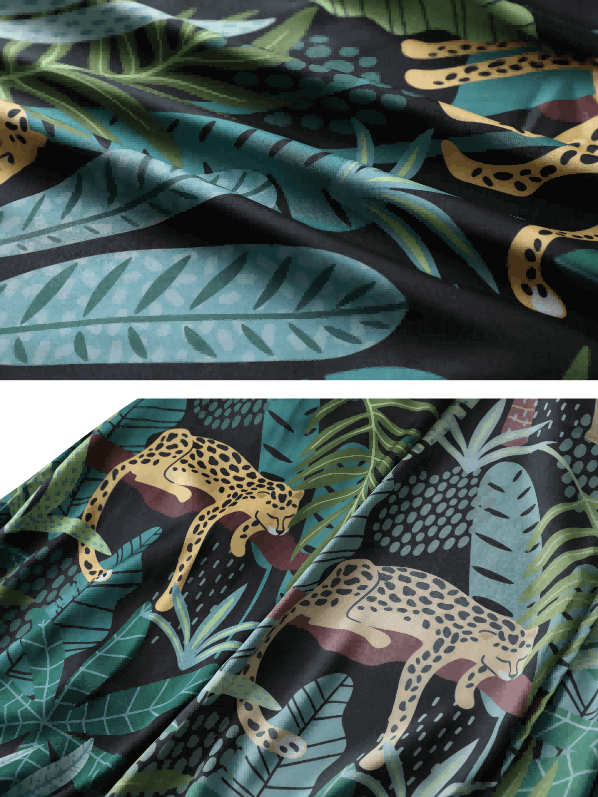 Kimono de leopardo negro