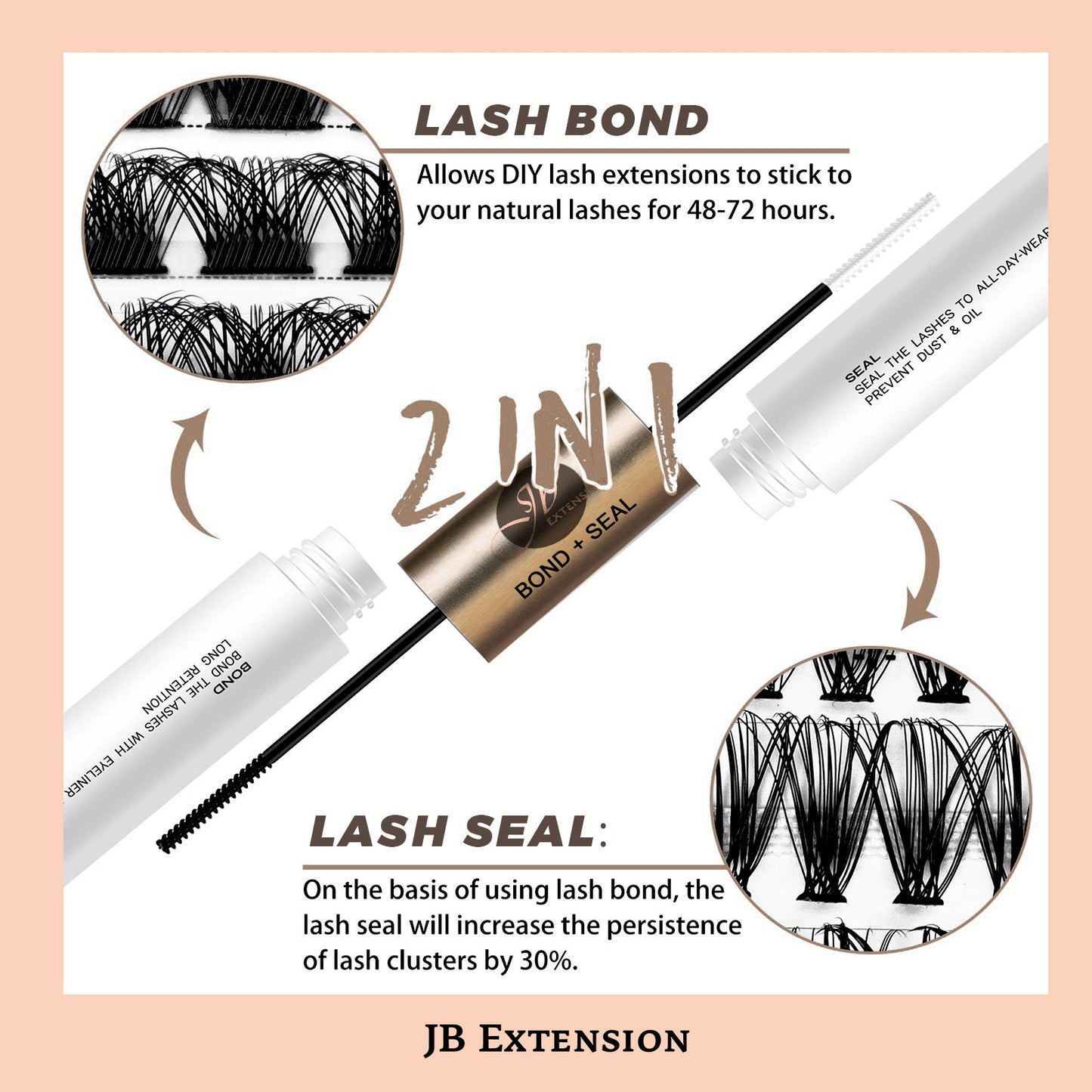 JB Lash Bond and Seal 10 ML Eyelash Bond and Seal for Lash Clusters