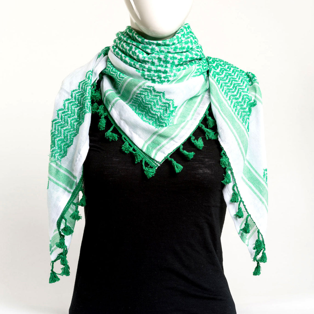 Authentic Hand Loomed Shawl (Moss (line green))