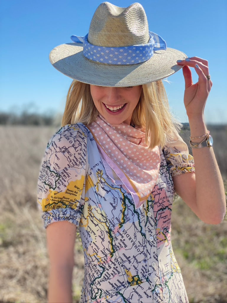 Sombrero para el sol Zinnia - Cinta de grosgrain larga y fina color marfil