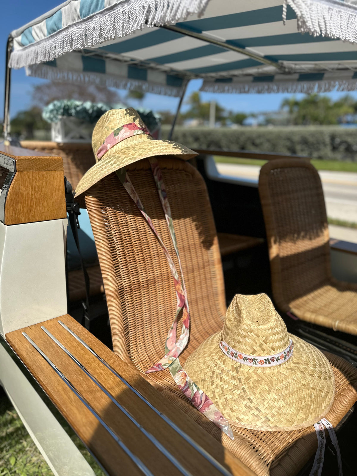 Begonia Sun Hat - Long Coral Grosgrain Ribbon