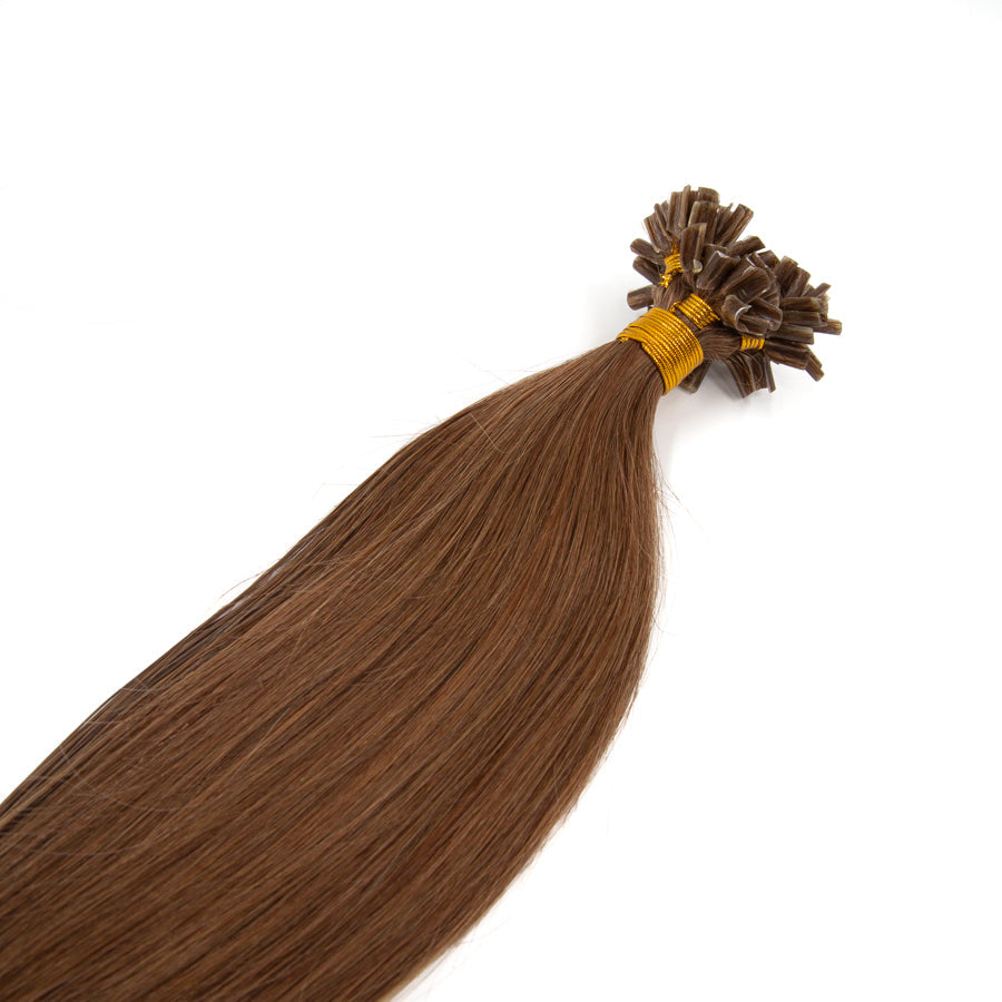 JBEXTENSION U Tip Hair Extensions Human Hair Color 6 Light Brown Real Remy Hair 20 Inch Fusion Hair Extensions 1 Gram Per Strand 20 Strand