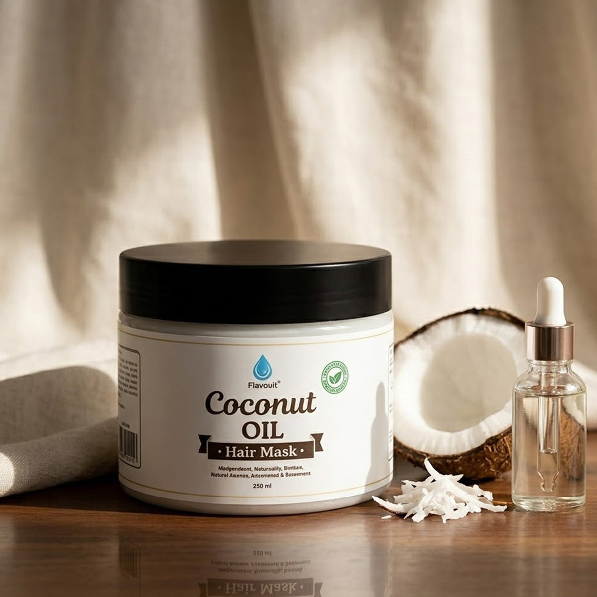 Mascarilla capilar de aceite de coco 100 % natural, 10 oz