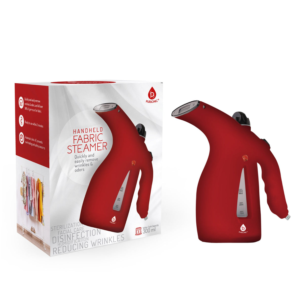 Vaporizador portátil de 300 ml para ropa de viaje, potente y de calentamiento rápido en 2 minutos.