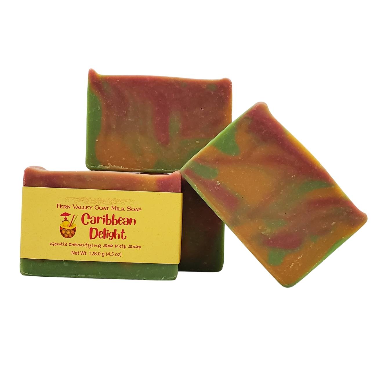 Jabón natural de leche de cabra | Exfoliante desintoxicante de algas marinas Caribbean Delight