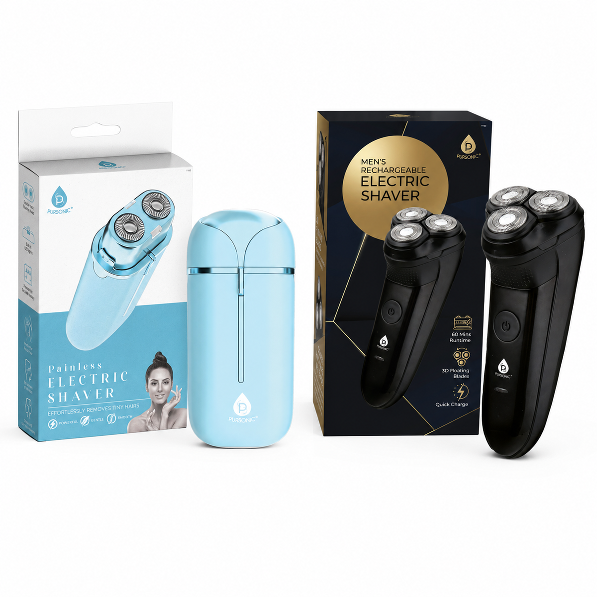 Paquete de afeitado Ultimate Shaving Power: afeitadora eléctrica recargable para hombre Mario Lopez y afeitadora eléctrica sin dolor