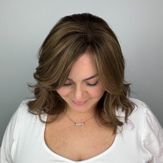 Clio 12 L PLUS | Remy Human Hair Topper (Reinforced Hand-Tied Base)