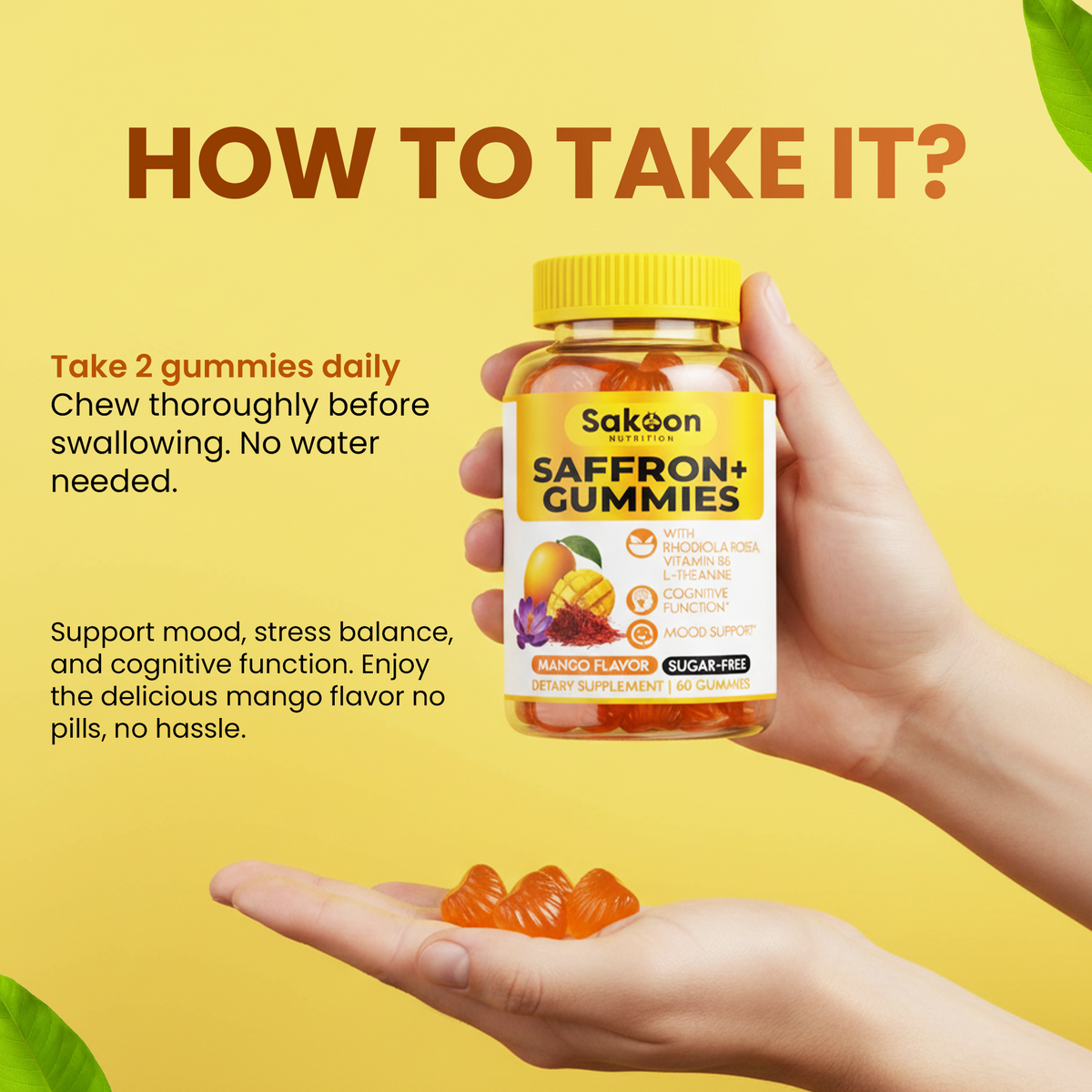 Saffron Mood Gummies (Sugar-Free)